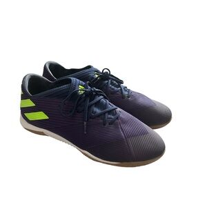 ADIDAS Nemeziz Messi 93 Indigo Signal Green Indoor Soccer Shoes Mens Size 12